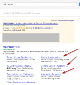 null papier sitelinks
