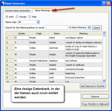 Namen erfinden mit Scrivener